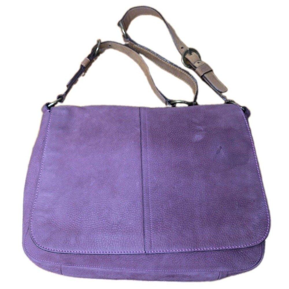 Coach Chelsea 5773 Purple Plum Nubuc Leather Messenger Bag Vintage  Y2K